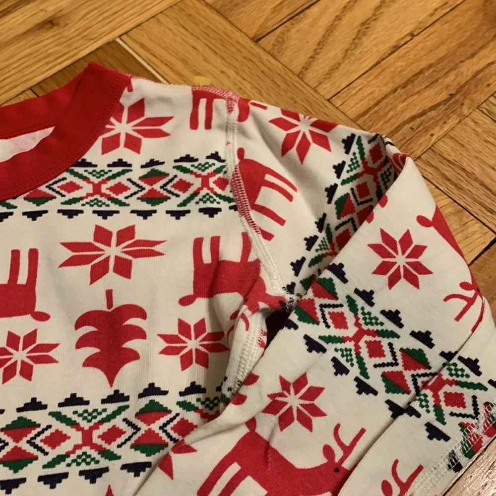 Hanna Anderson Holiday Dear Deer Long John Pajama Top Size 10